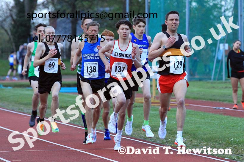 1500 metres, 2022 NEGP No. 1,  Monkton Stadium, April 20th, on a very cold night. Photo: David T. Hewitson/Sports for All Pics